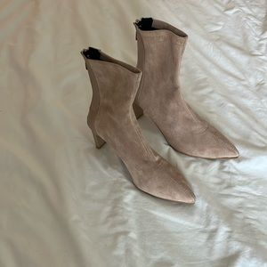 Blush Suede ankle booties